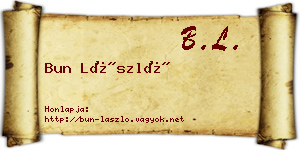 Bun László névjegykártya